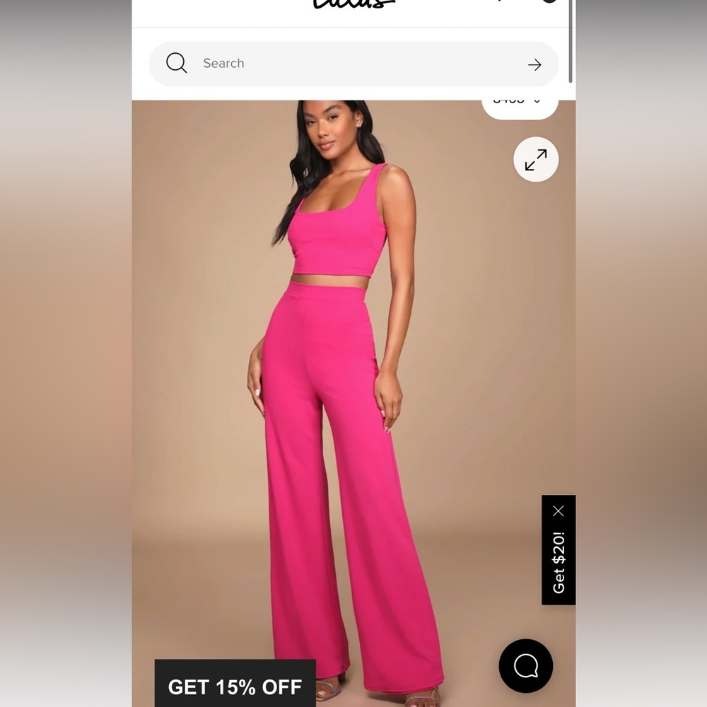 Two piece wide leg jumpsuit - size small
